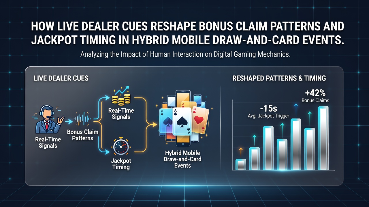 Live dealer interface on a mobile hybrid draw and card game showing real-time cues during a session