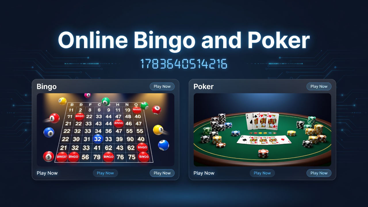 Players engaging with online bingo and poker interfaces on mobile devices showing real-time gameplay