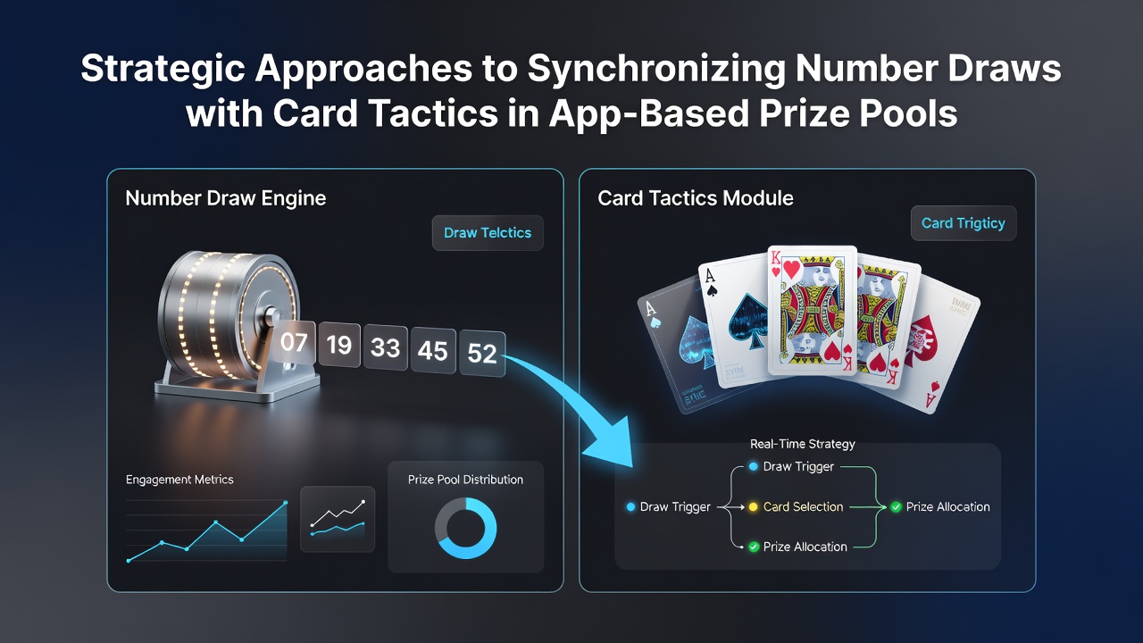 Diagram illustrating resource flow between number draws and card tactics in prize pool applications